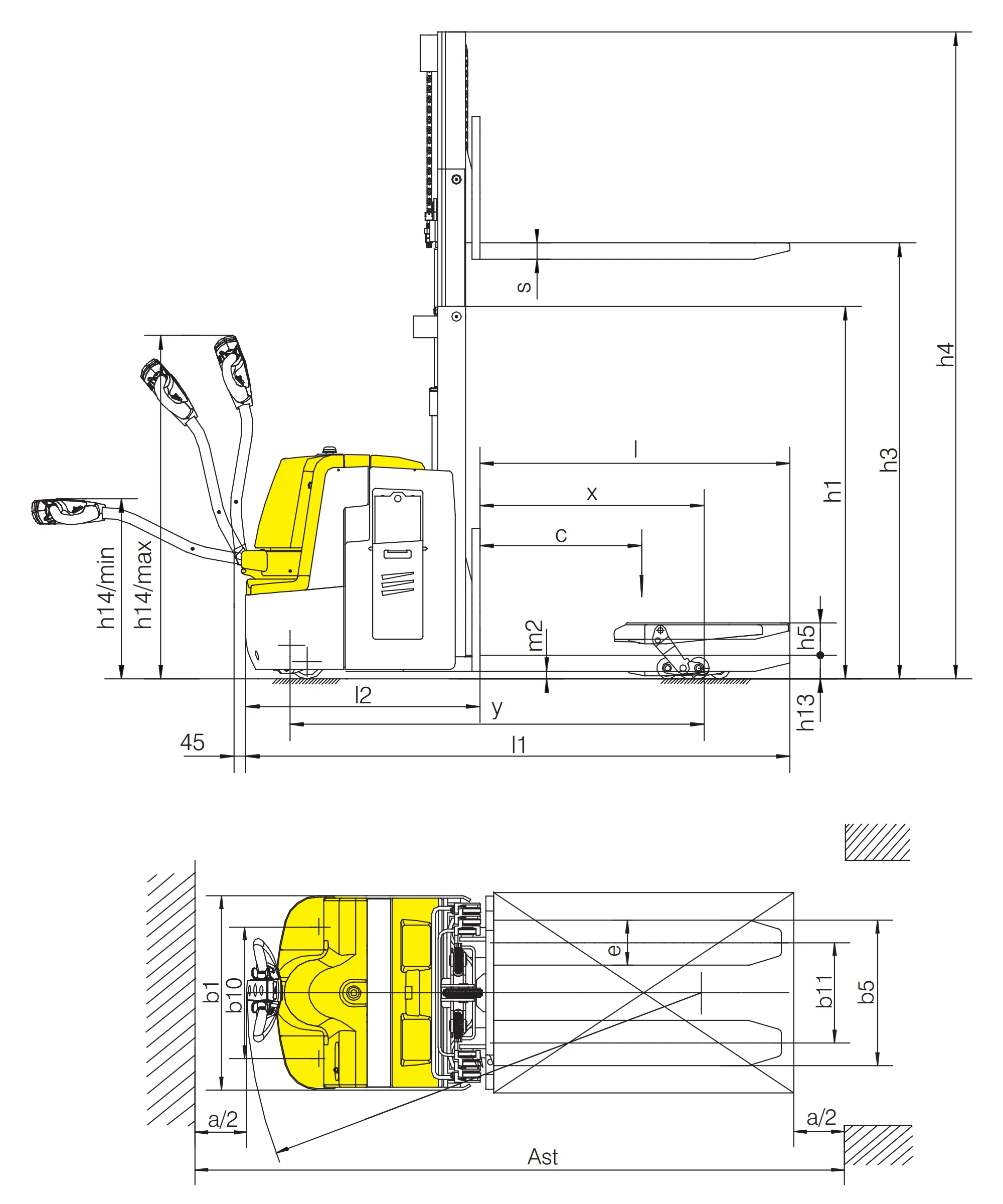 Delacco elektrische palletwagen EPV20-I/EPV20LD-I met hefhoogte tot 2500 mm