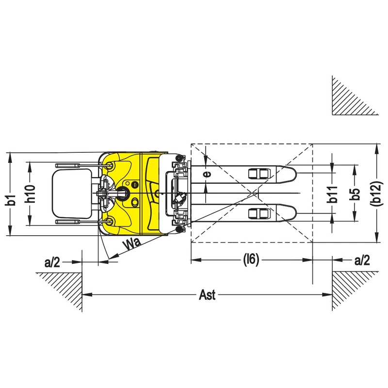 Meerijdstapelaar met inklapbaar platform en AC-motor