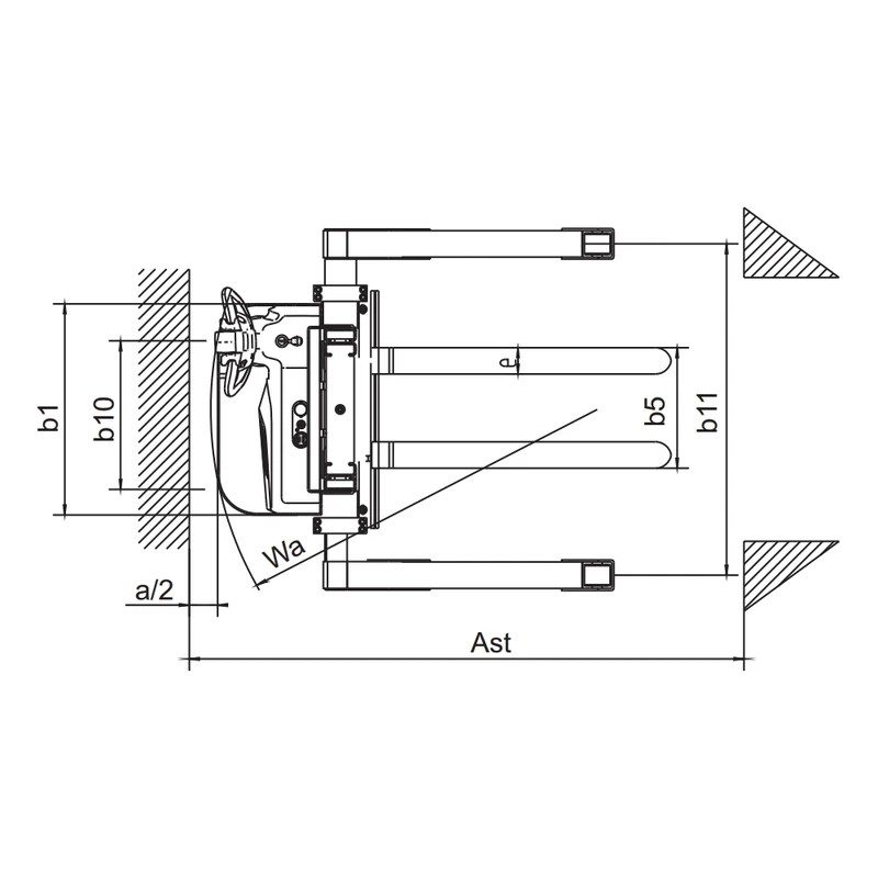 Elektrische breedspoorstapelaar EVV10B-PV, EVV12B-PV en EVV15B-PV – afbeelding 3