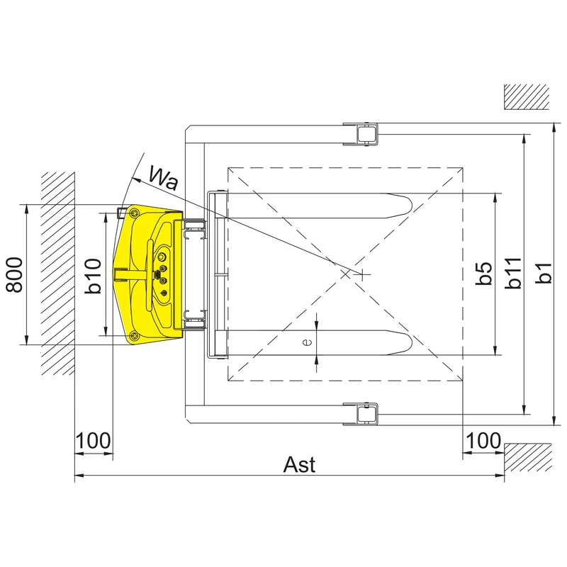 Semi-elektrische breedspoorstapelaar PEVV10-DPV/PEVV15-DPV, afbeelding 3