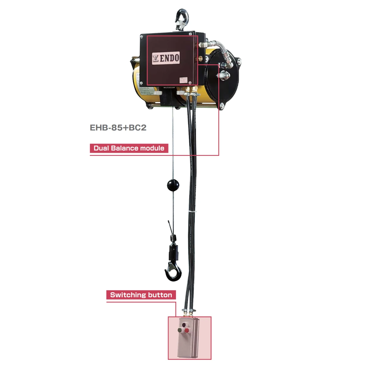 ENDO EHB ATEX pneumatische balancer met BC2-bedieningsmodule