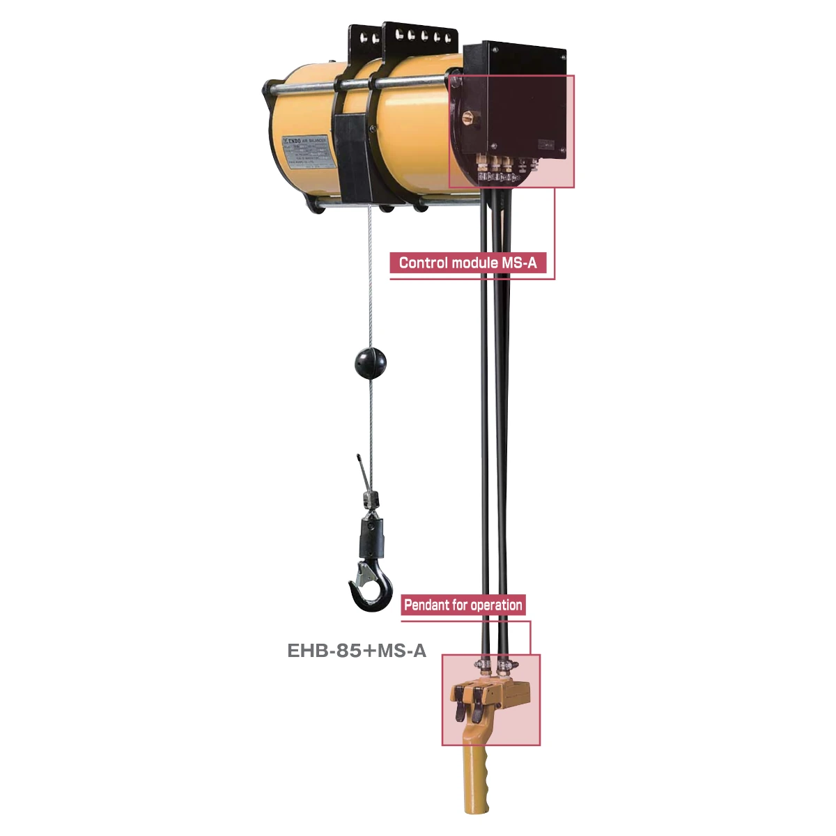 ENDO EHB ATEX pneumatische balancer met MS-A-bedieningsmodule