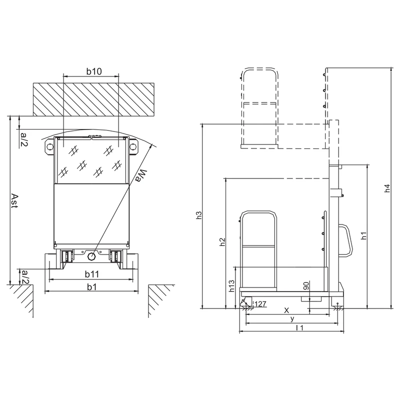 PEKV400 semi-elektrische orderpicker met elektrisch hefplatform