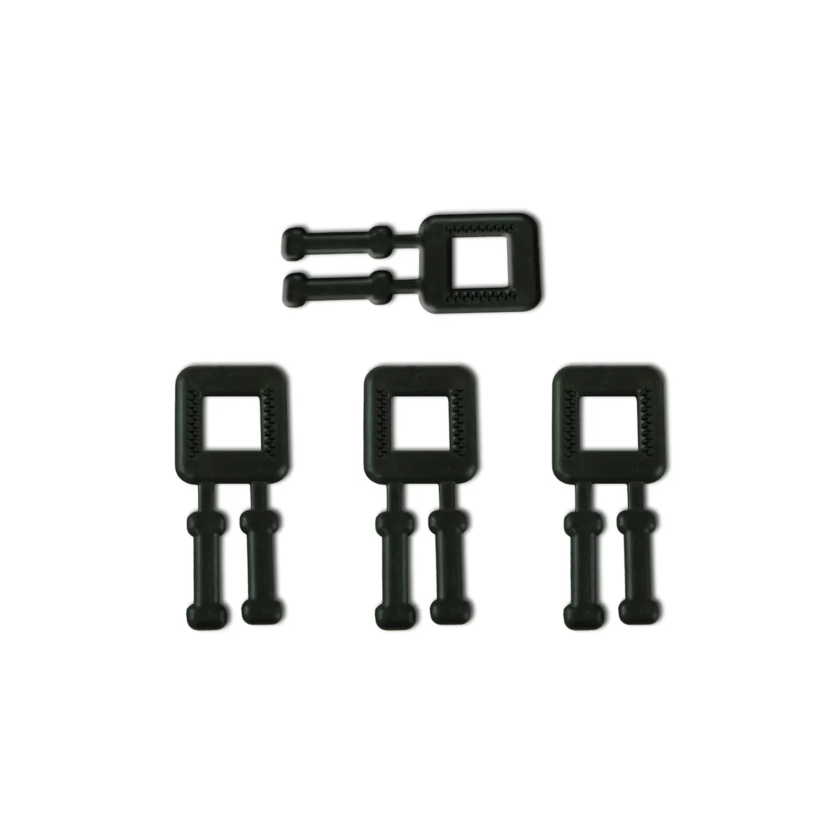 Zwarte kunststof gespen voor PP-omsnoeringsband (BUCKLES-4P) 12 mm