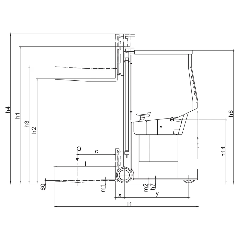 REV10ST-A/REV10ST-B smallegangenvorkheftruck voor magazijngebruik