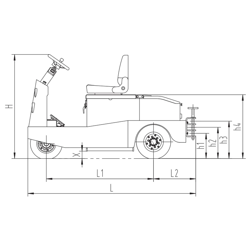 MVEV20/MVEV30 elektrische magazijntrekker met hydraulische bedrijfsrem